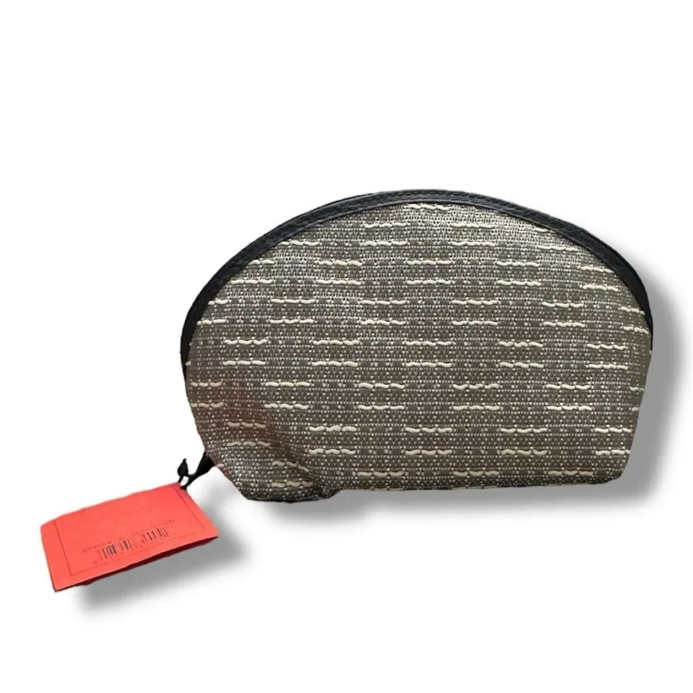 NWT Alan Stuart DOT Silver Gray Cosmetic Bag